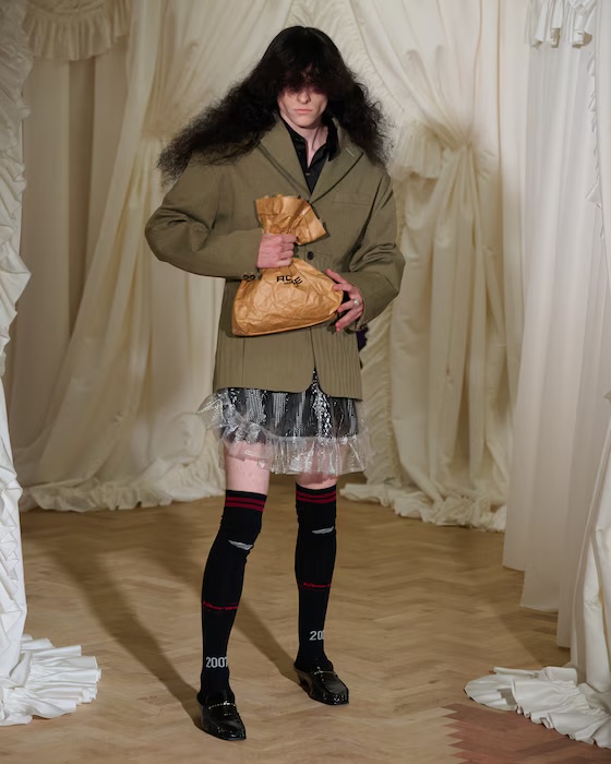 Martine Rose in a wig